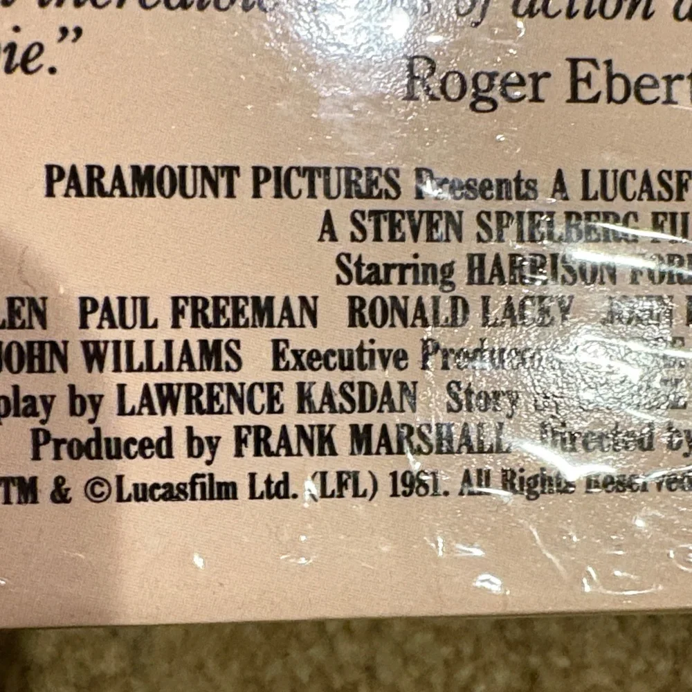 Raiders of the Lost Ark VHS 1981